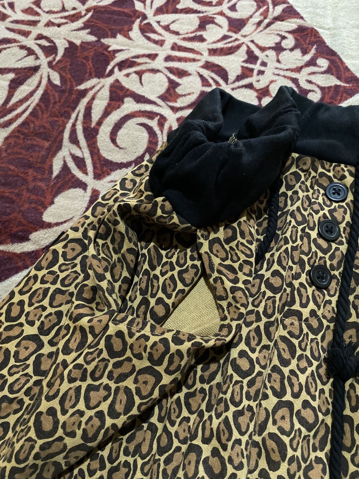 Japanese Brand 2000s Slippin And Slidin Drop Crotch Leopard Pants Size US 33 - 6 Thumbnail