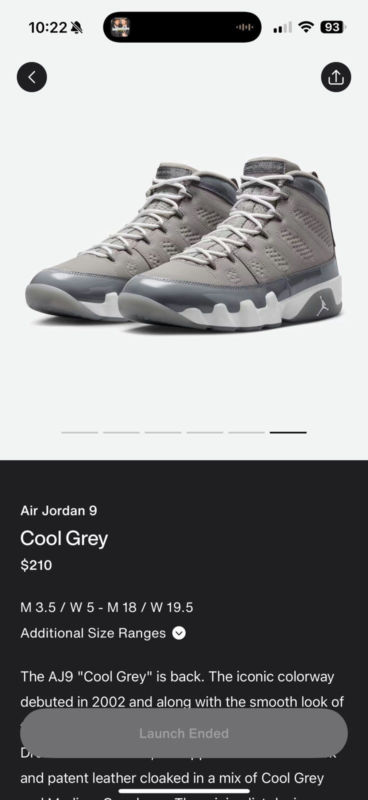Jordan Brand Cool Grey Size 13 *Preorder Size US 13 / EU 46 - 7 Thumbnail