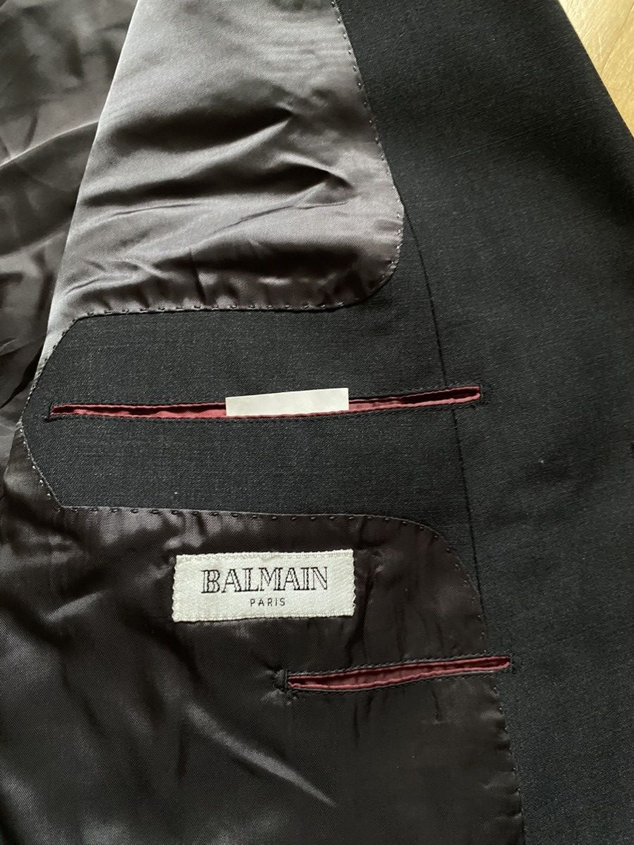 Balmain Vintage BALMAIN Black Blazer Wool Jacket Size 44R - 4 Thumbnail