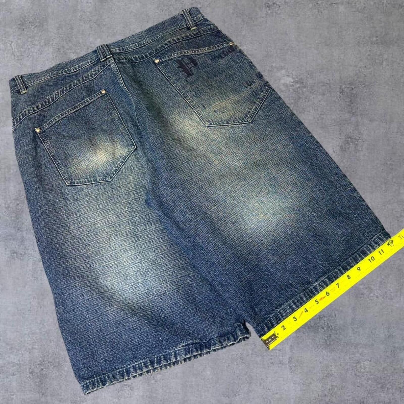 Southpole Makaveli 2000s Y2K Baggy Wide Leg Skater Jorts Size US 38 / EU 54 - 2 Thumbnail