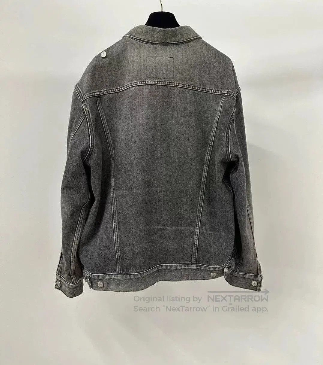 Balenciaga Balenciaga Black Asymmetric Denim Jacket. Size XXS / US 00 / IT 34 - 2 Thumbnail