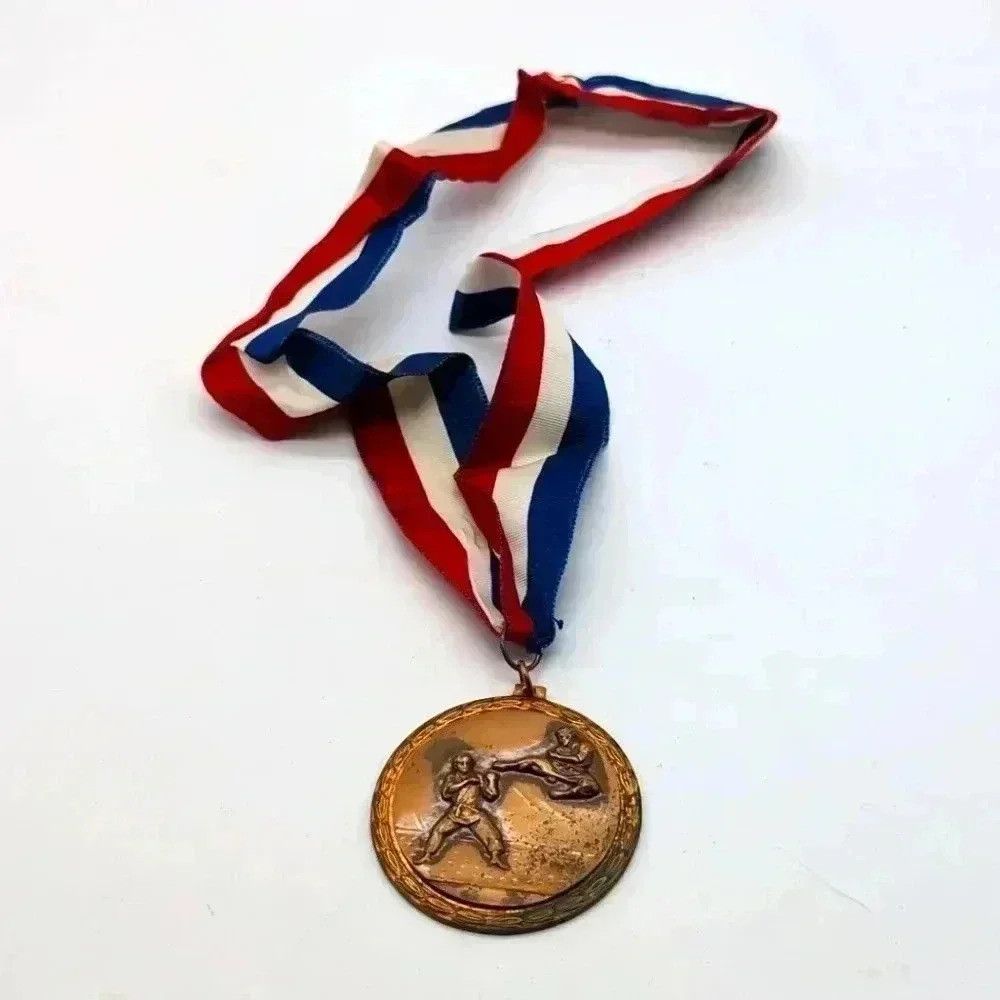 Vintage 1973 Karate Brown Belt Bronze Medal VBC Size ONE SIZE - 1 Thumbnail