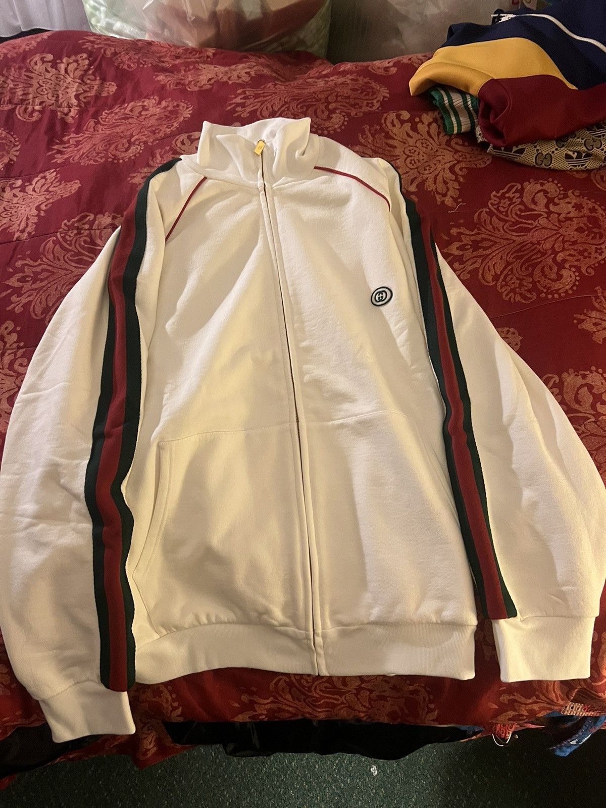 Gucci Gucci Web Stripe Trim Track Zip Up Jacket XXL!! Brand New!! Size US XXL / EU 58 / 5 - 4 Thumbnail
