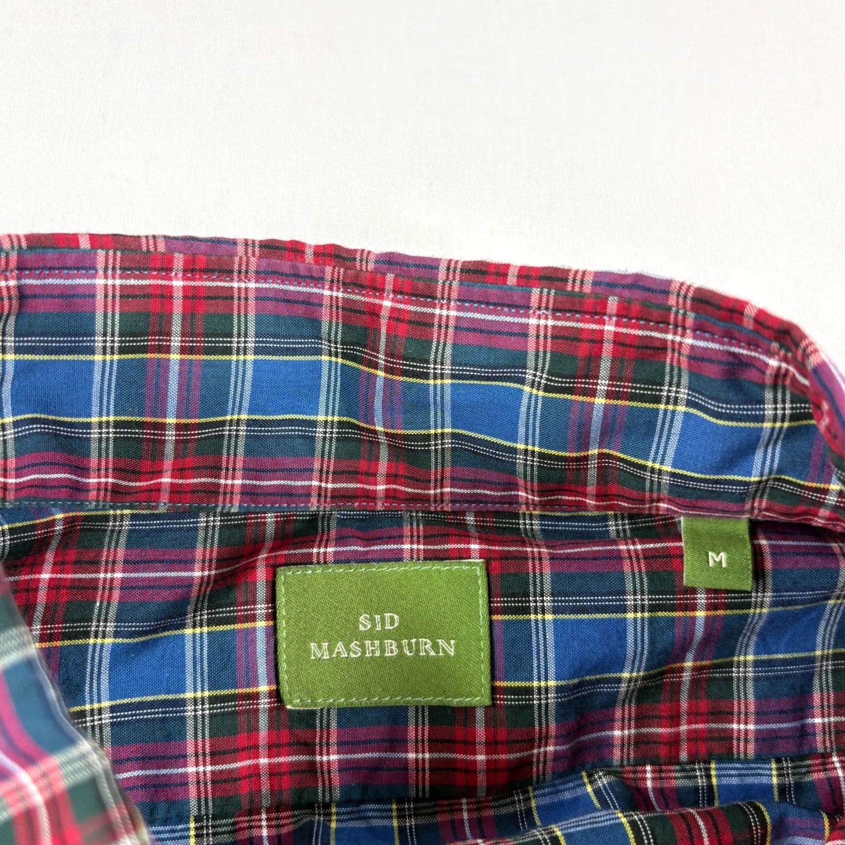 Sid Mashburn Sid Mashburn Shirt Men M Blue Red Plaid Button-Up Long Sleeve Casual Formal Size 40R - 3 Thumbnail