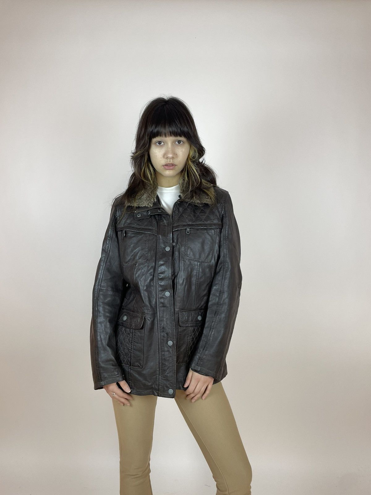 Designer MAURITIUS Womens Leather jacket size 46 Size L / US 10 / IT 46 - 6 Thumbnail
