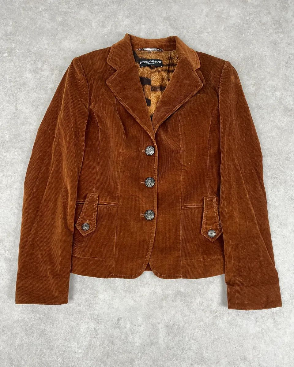 Dolce & Gabbana 2000s Dolce & Gabbana Brown Velvet Jacket Size S / US 4 / IT 40 - 3 Thumbnail