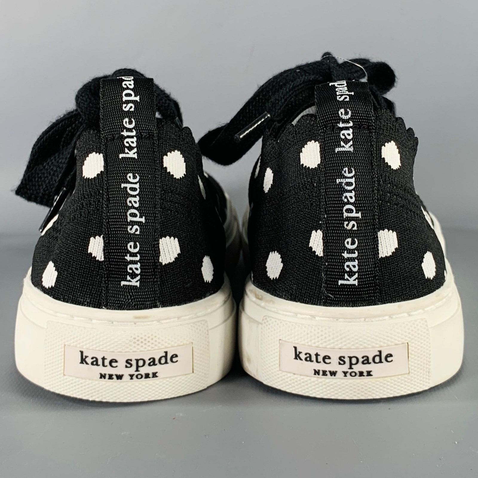Kate Spade 9.5 Black White Nylon Polka Dot Scallop Trim Sneakers Size US 9.5 / IT 39.5 - 3 Thumbnail