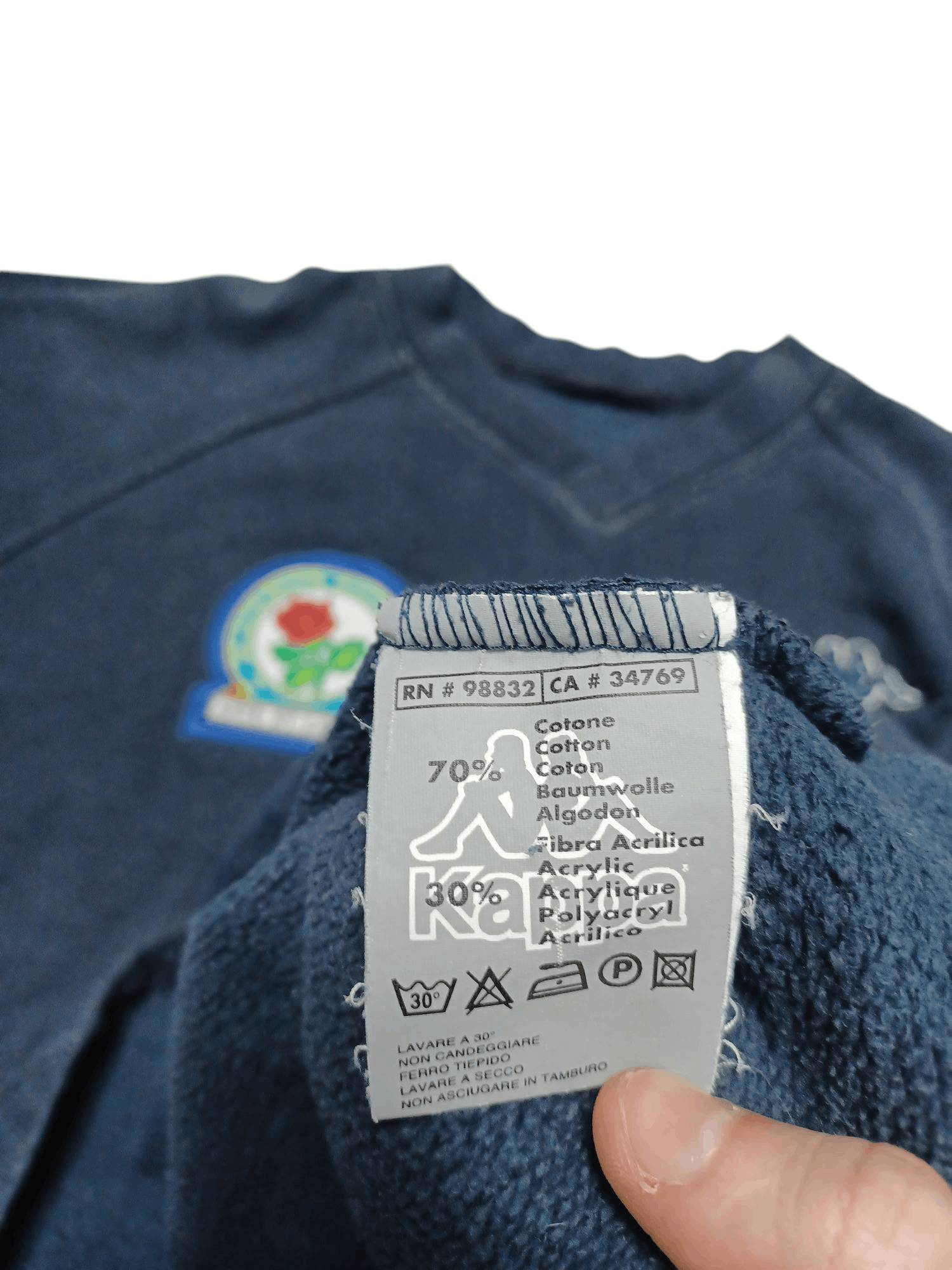 Kappa BLACKBURN ROVERS VINTAGE KAPPA TRAINING SWEATSHIRT SOCCER Size US XL / EU 56 / 4 - 5 Thumbnail