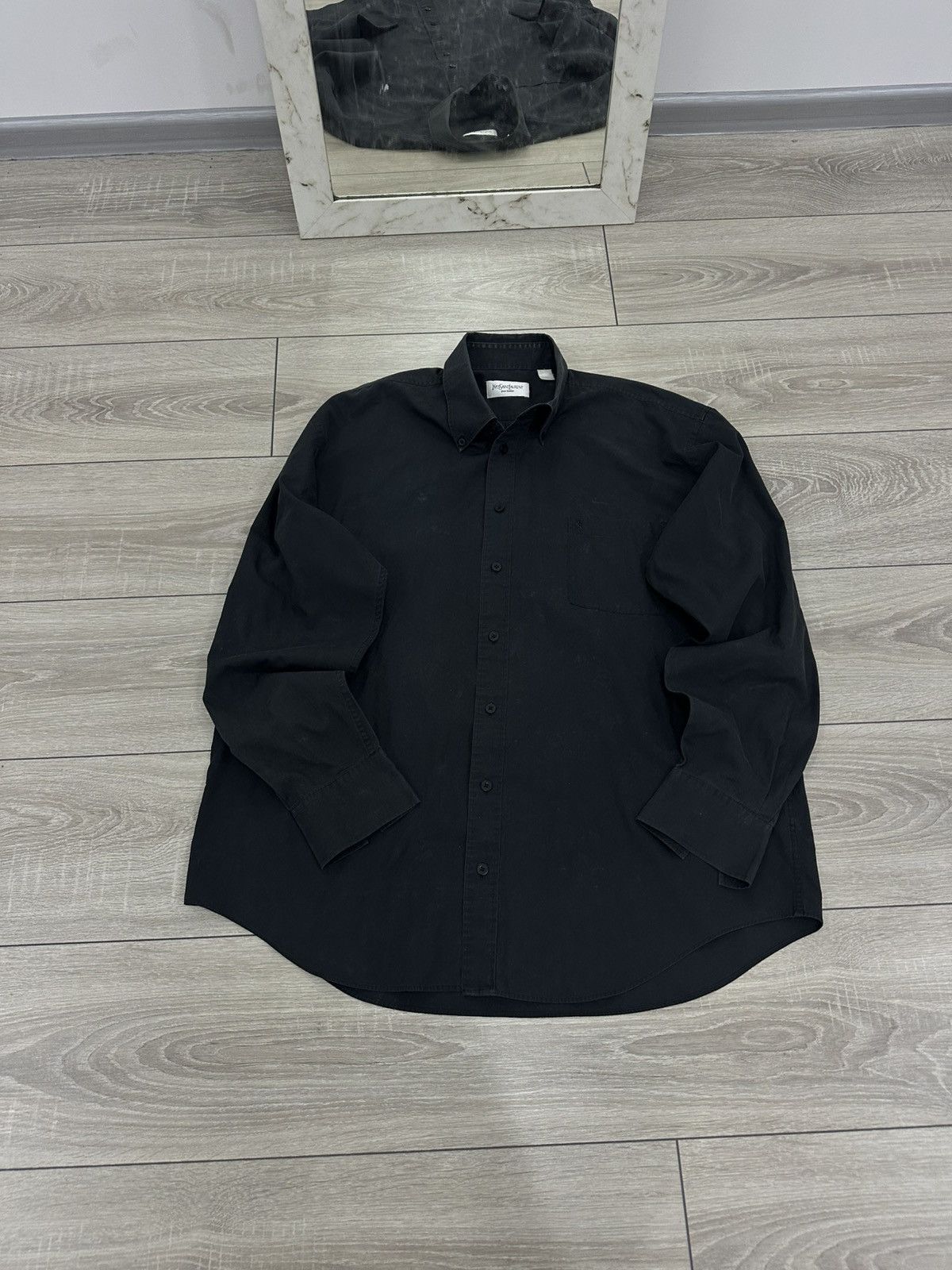 Yves Saint Laurent YSL Black Shirt Luxury Style