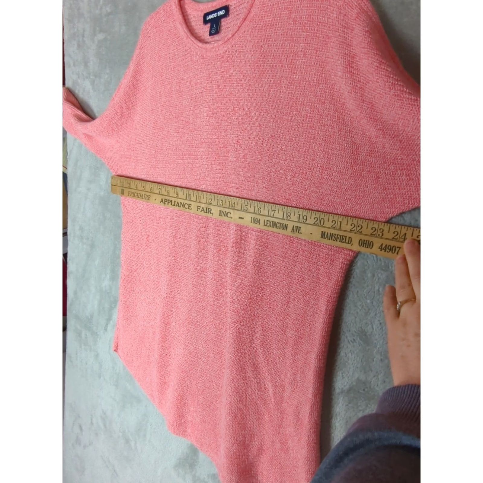 Lands' End Lands' End Sweater coral pink Women L Dolman Sleeve Roll Neck 3/4 Knit Pullover Linen Blend Beachy Casual Knit Shirt Size L / US 10 / IT 46 - 6 Thumbnail