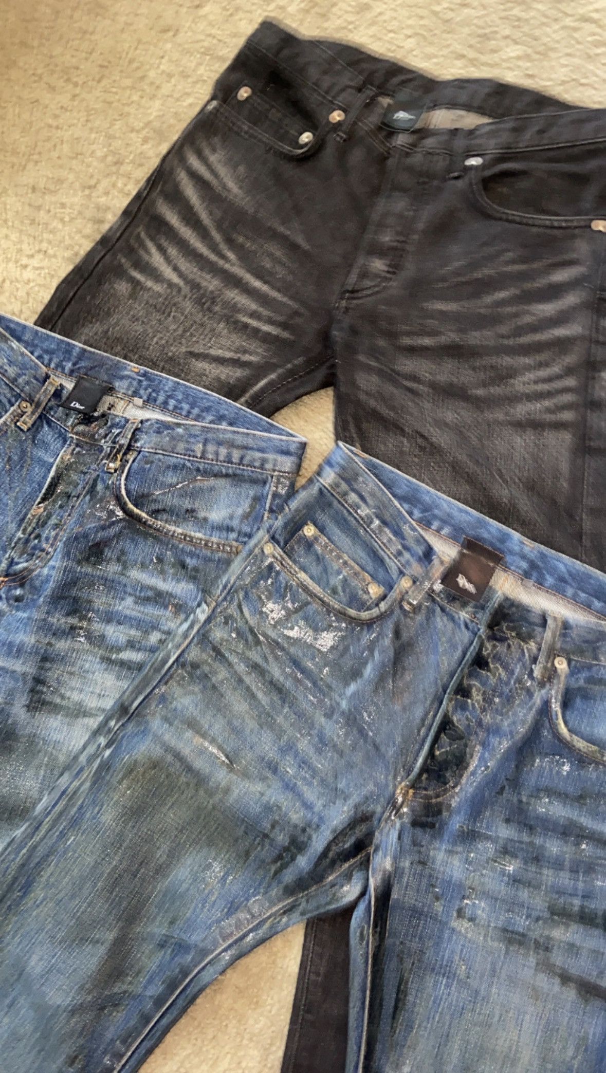 Dior Dior Homme Hedi Slimane Luster Wax Coat Denim Size US 27 - 1 Thumbnail