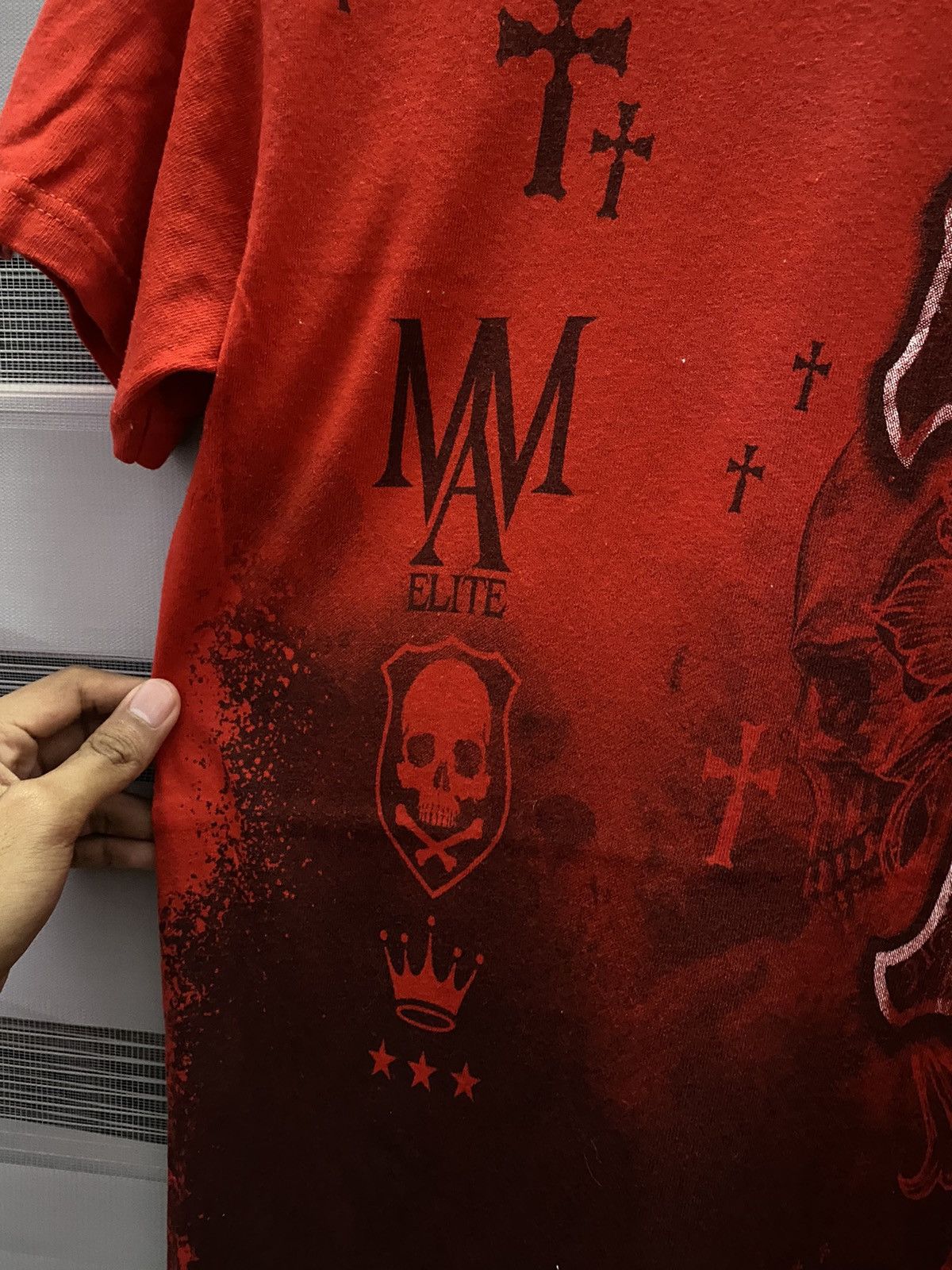 14th Addiction × Affliction × If Six Was Nine Mma Elite Affliction Styled Big Cross Skull Punk Tee Size US S / EU 44-46 / 1 - 6 Thumbnail