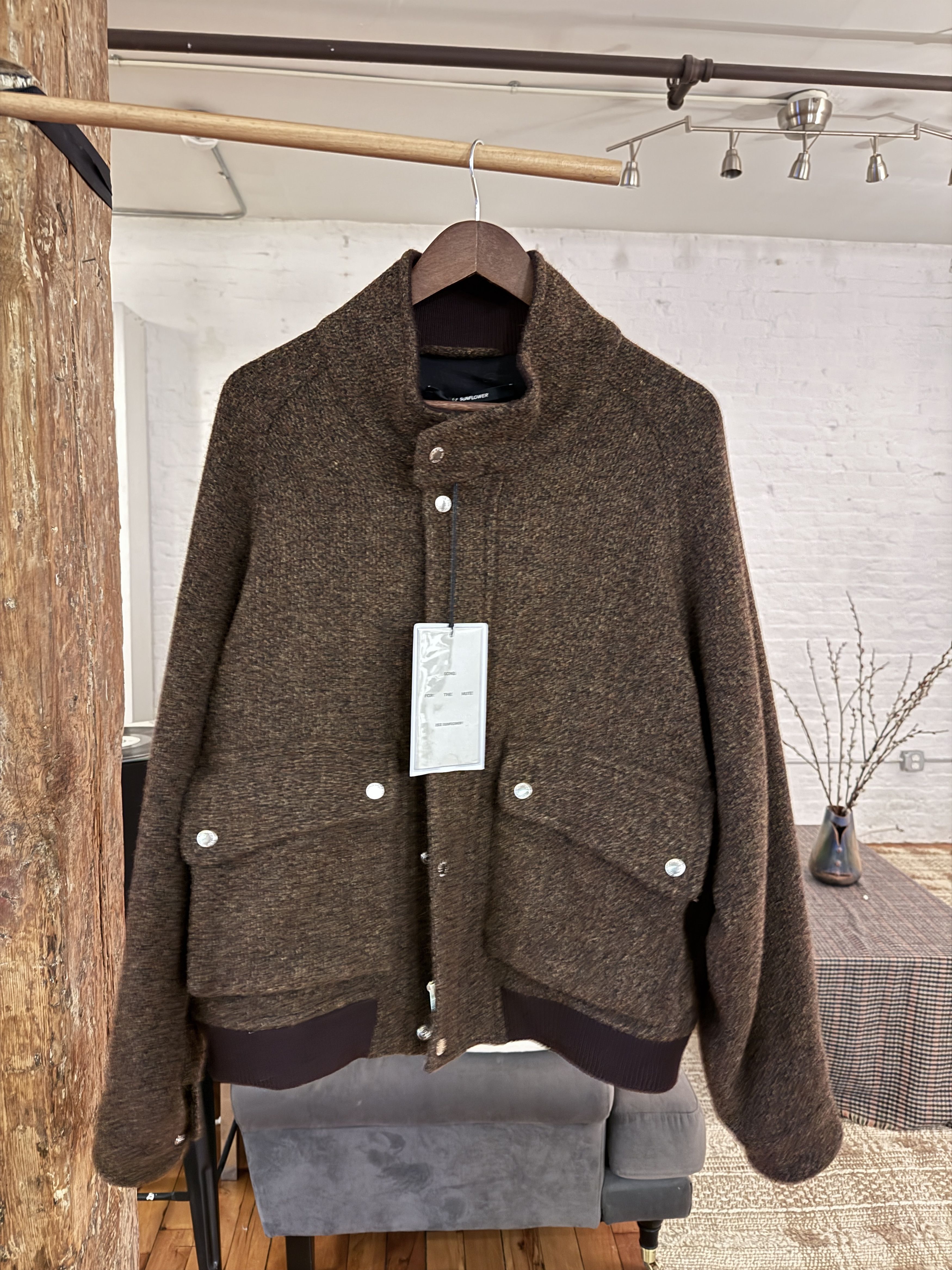 Song For The Mute Song for the Mute Wool Bomber Flight Jacket – Brown, Medium Size US S / EU 44-46 / 1 - 1 Thumbnail