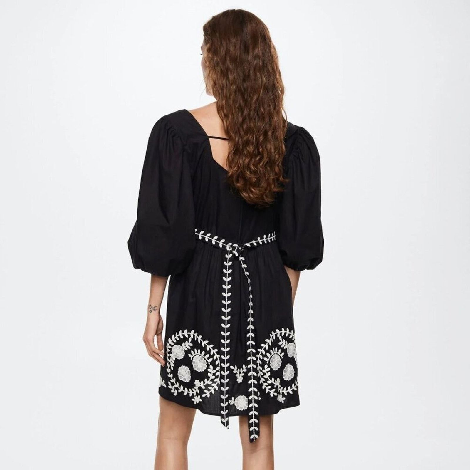 Mango MANGO Puff Sleeve Cotton Dress NWT Size M / US 6-8 / IT 42-44 - 3 Thumbnail