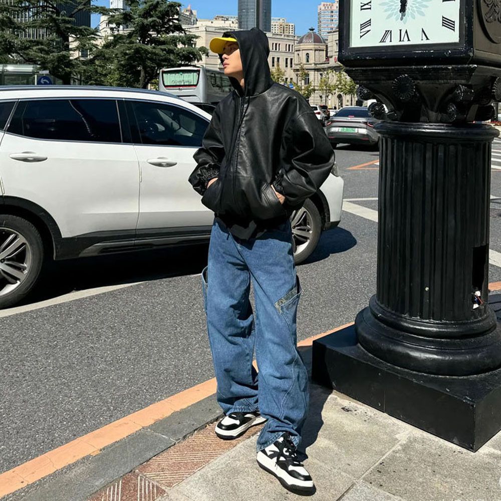 Japanese Brand × Vintage High Street Black Pu Leather Windbreaker Coat Size US XXL / EU 58 / 5 - 4 Thumbnail