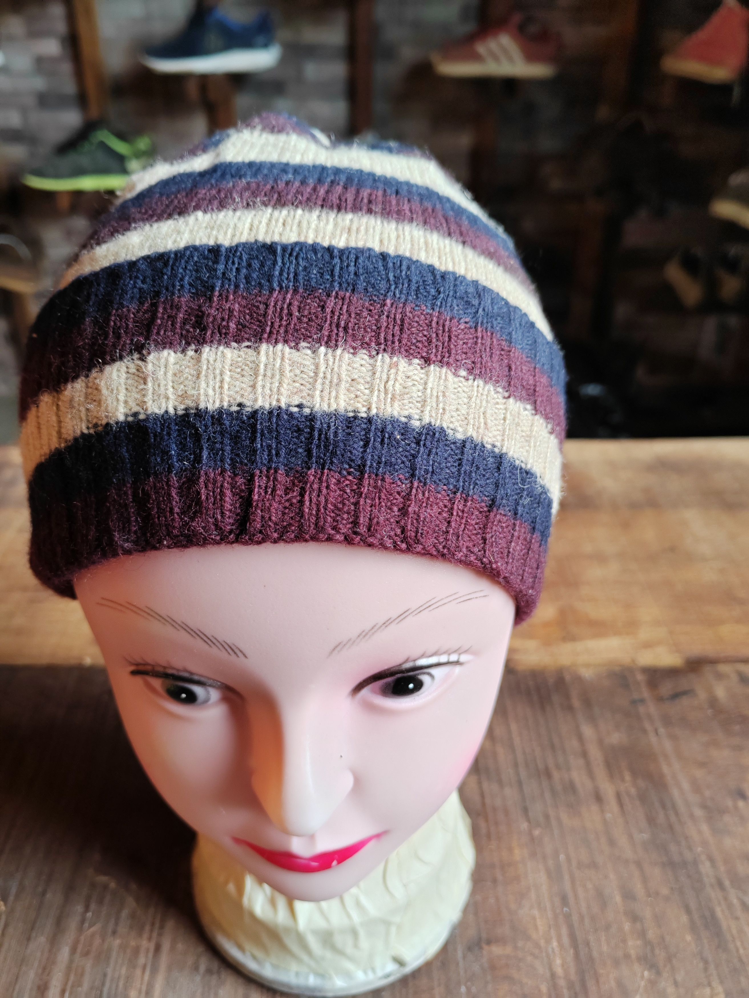 Japanese Brand Vintage Japanese Stripe Beanie Snowcap Size ONE SIZE - 2 Thumbnail