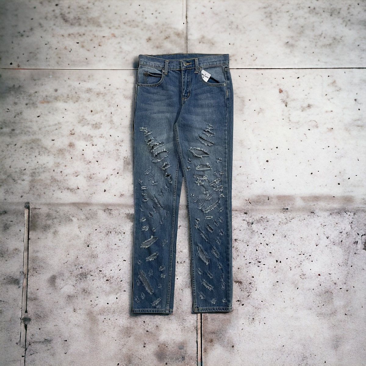 image of Distressed Denim x Le Grande Bleu L G B Disstresed Cheap Monday Japanes Design in Blue (Size 28)