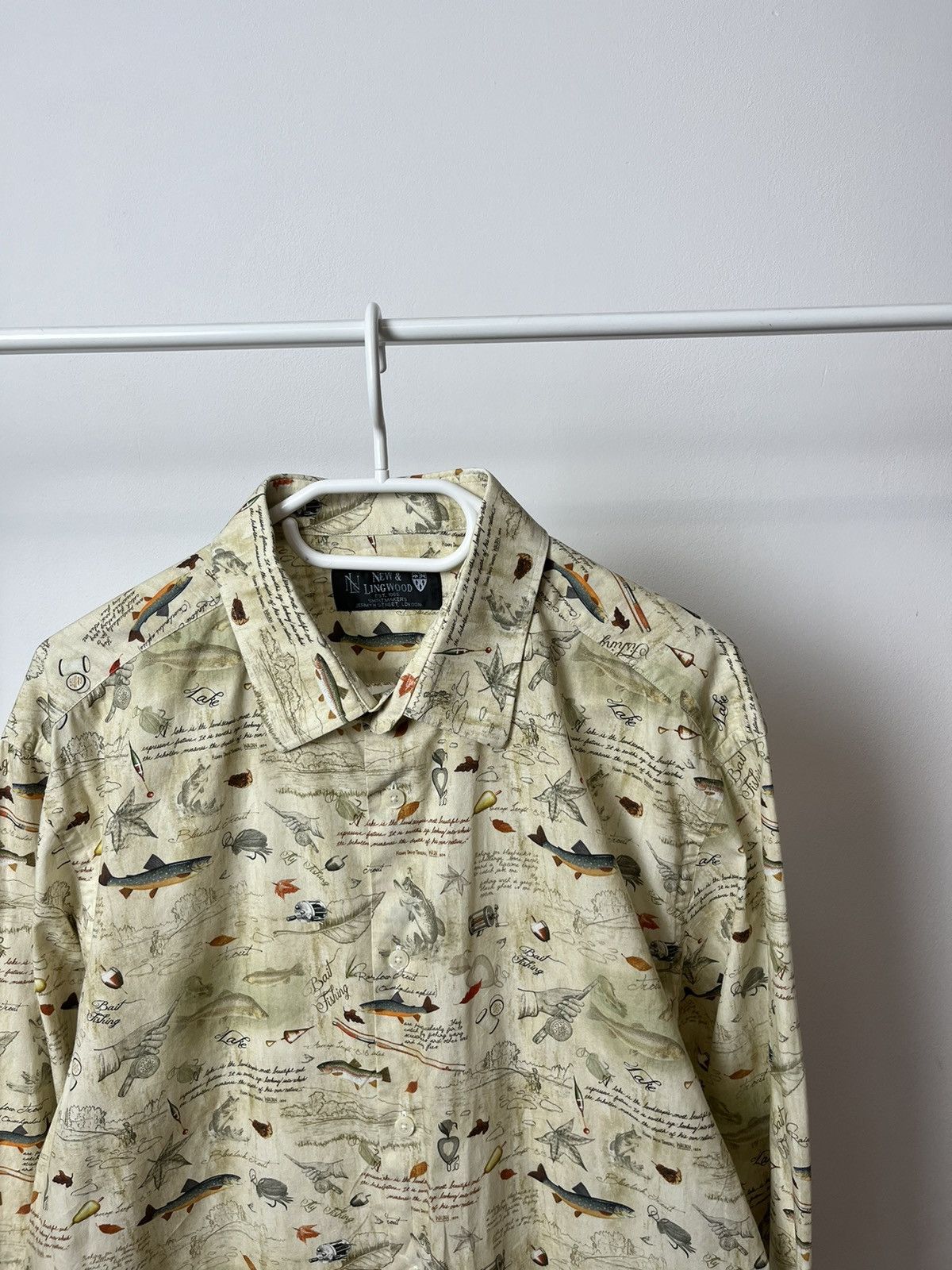 New & Lingwood New Lingwood Button Ups Overprint Fish Fishing Shirt Size US XL / EU 56 / 4 - 2 Thumbnail