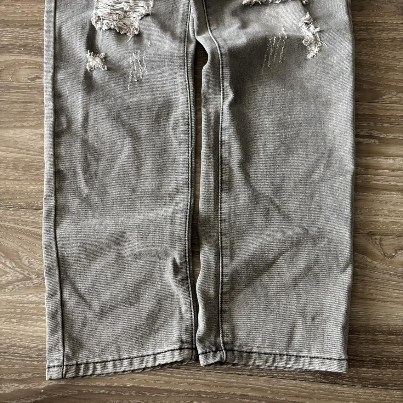 Japanese Brand Crazy Vintage Y2K/2000s Grunge Faded Grey Distressed Denim Jeans! 34x30 Size US 34 / EU 50 - 6 Thumbnail