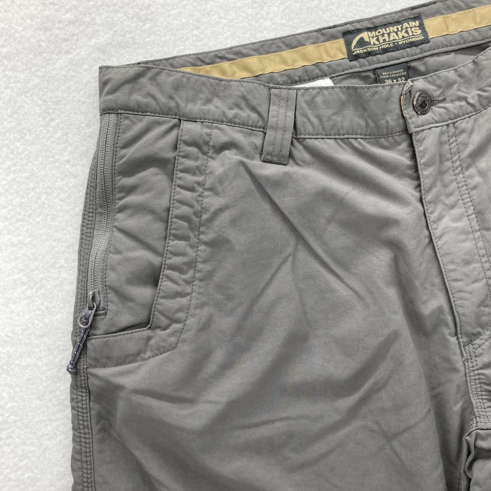 Mountain Khakis VINTAGE? No. Mountain Khakis Pants Mens 36x32 Gray Granite Creek Convertible Zip Off Hiking Size US 36 / EU 52 - 4 Thumbnail