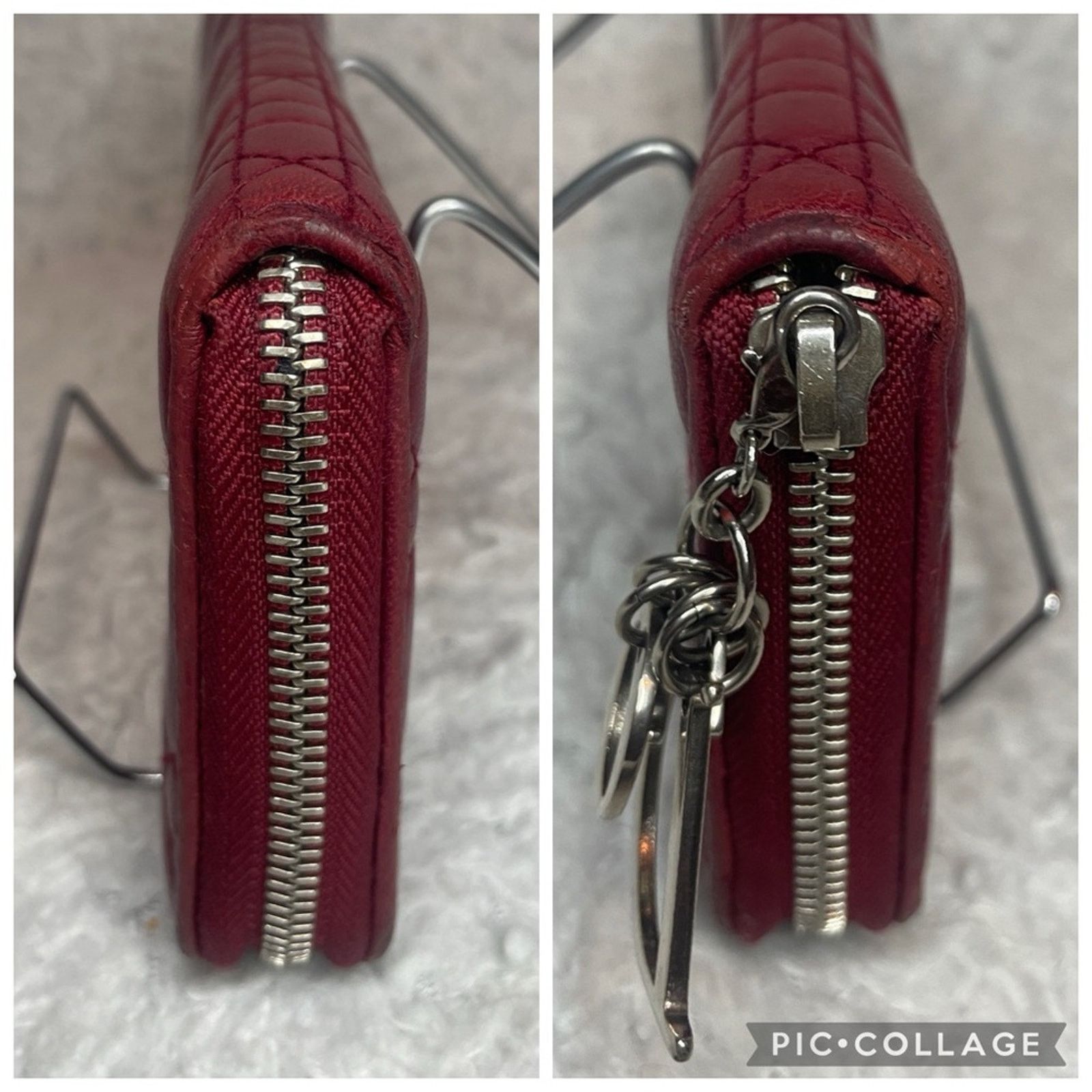 Dior Dior Lady Dior Voyageur Cannage Zip Wallet Red Size ONE SIZE - 6 Thumbnail