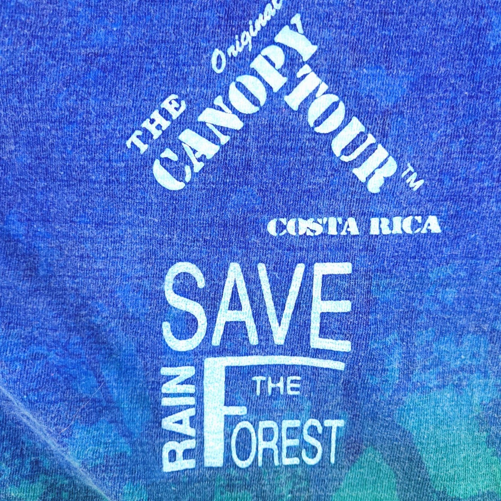 Vintage VINTAGE Canopy Tour Shirt Mens XL Blue Slim Save the Rainforest T-Shirt Short Sleeve Clothing Mens XL Blues Save the Rainforest Shirt Size US XL / EU 56 / 4 - 3 Thumbnail