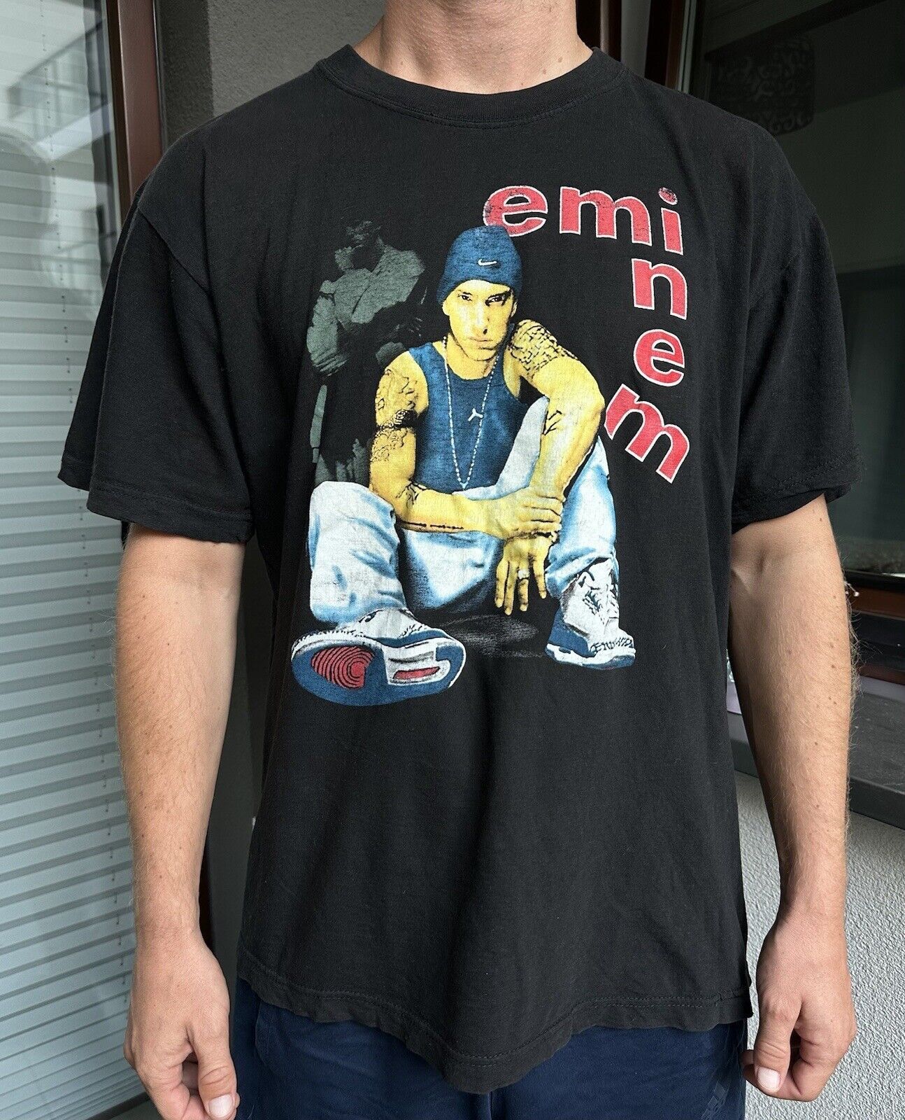 EMINEM Rap T-shirt, Men's L size cotton black type Vintage Second Hand main image 1