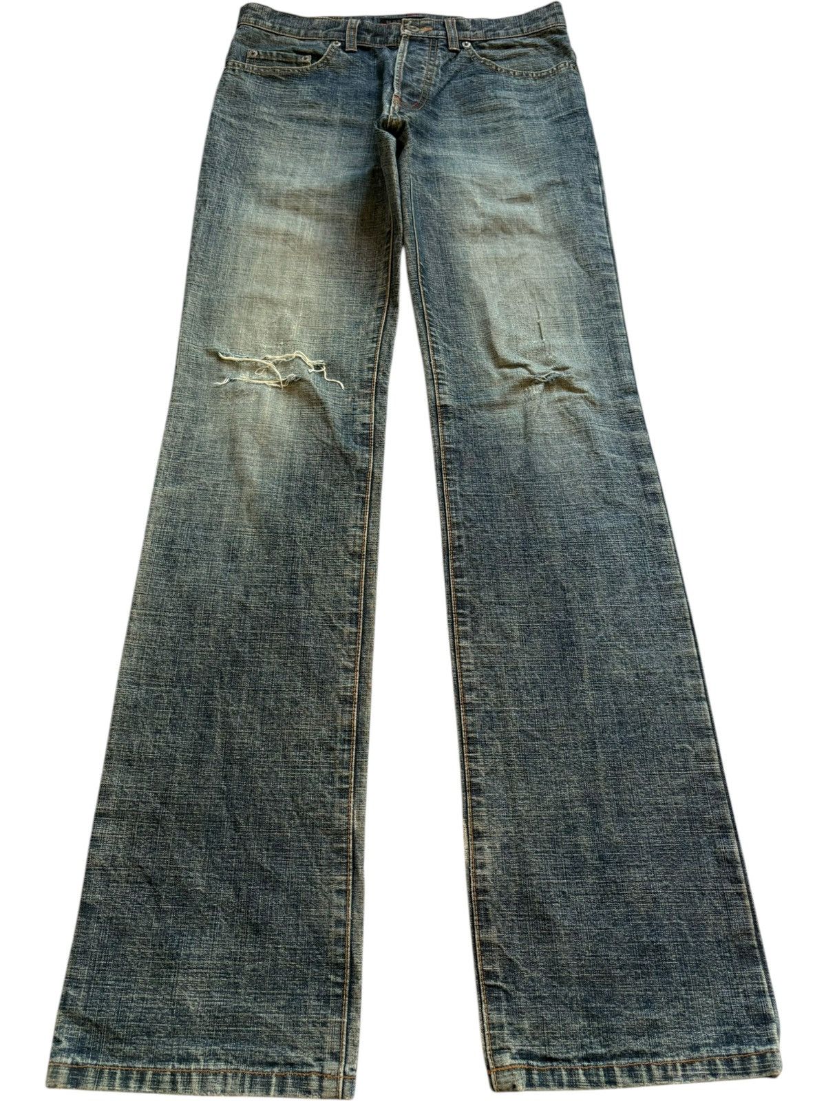 Japanese Brand × Morgan Homme Vintage Japanese Morgan Homme Mud Wash Distressed Jeans Size US 31 - 1 Thumbnail