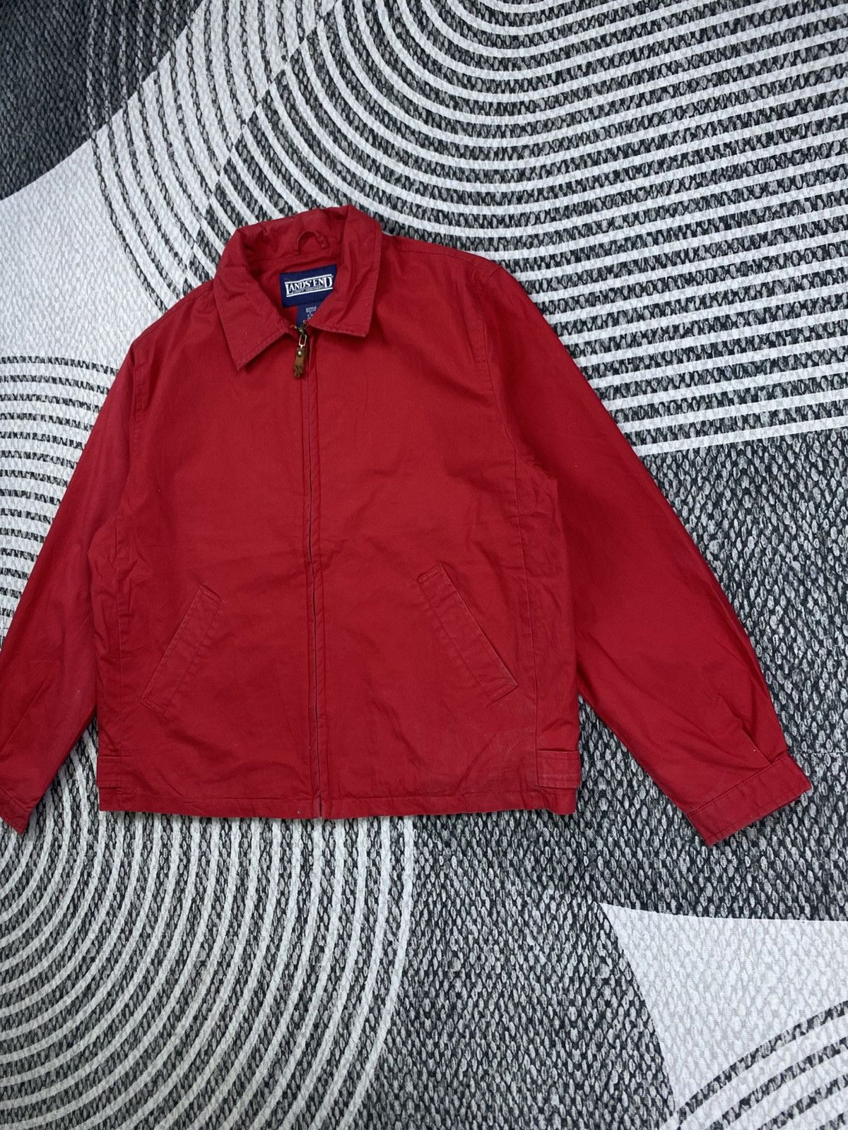 Lands' End Vintage Lands’ End Red Cotton Zipper Jacket Size US M / EU 48-50 / 2 - 4 Thumbnail