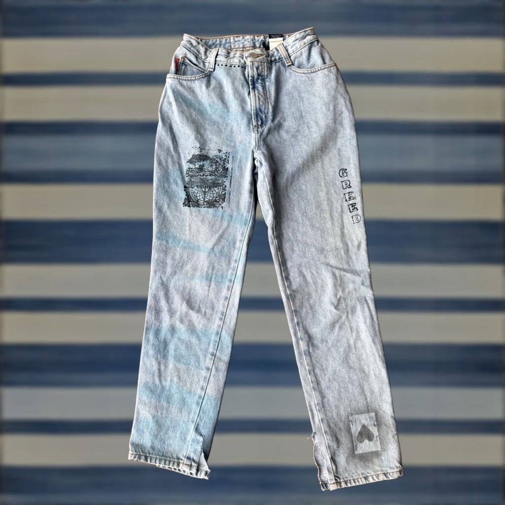 Vintage VINTAGE Bongo Jeans Distressed Graffiti 7/8 Denim Women’s Bootcut 28 in Waist Blue 33 in Inseam Size 28" / US 6 / IT 42 - 1 Thumbnail