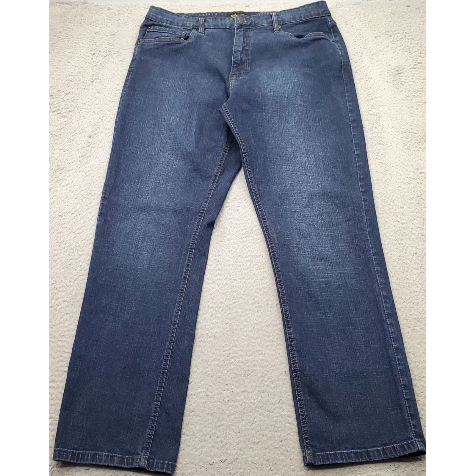 Vintage Urban Star Jeans Mens 40x32 Blue Denim Stretch Faded Double Stitch Straight Leg - Regular Size 40 Mens Blue Denim Jeans Size US 40 / EU 56 - 2 Thumbnail
