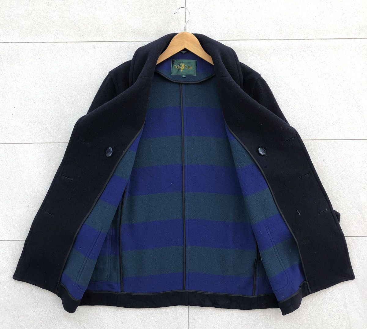 Beverly Hills Polo Club Vintage Polo Club Navy Blue Wool Peacoat Jacket Size US L / EU 52-54 / 3 - 3 Thumbnail