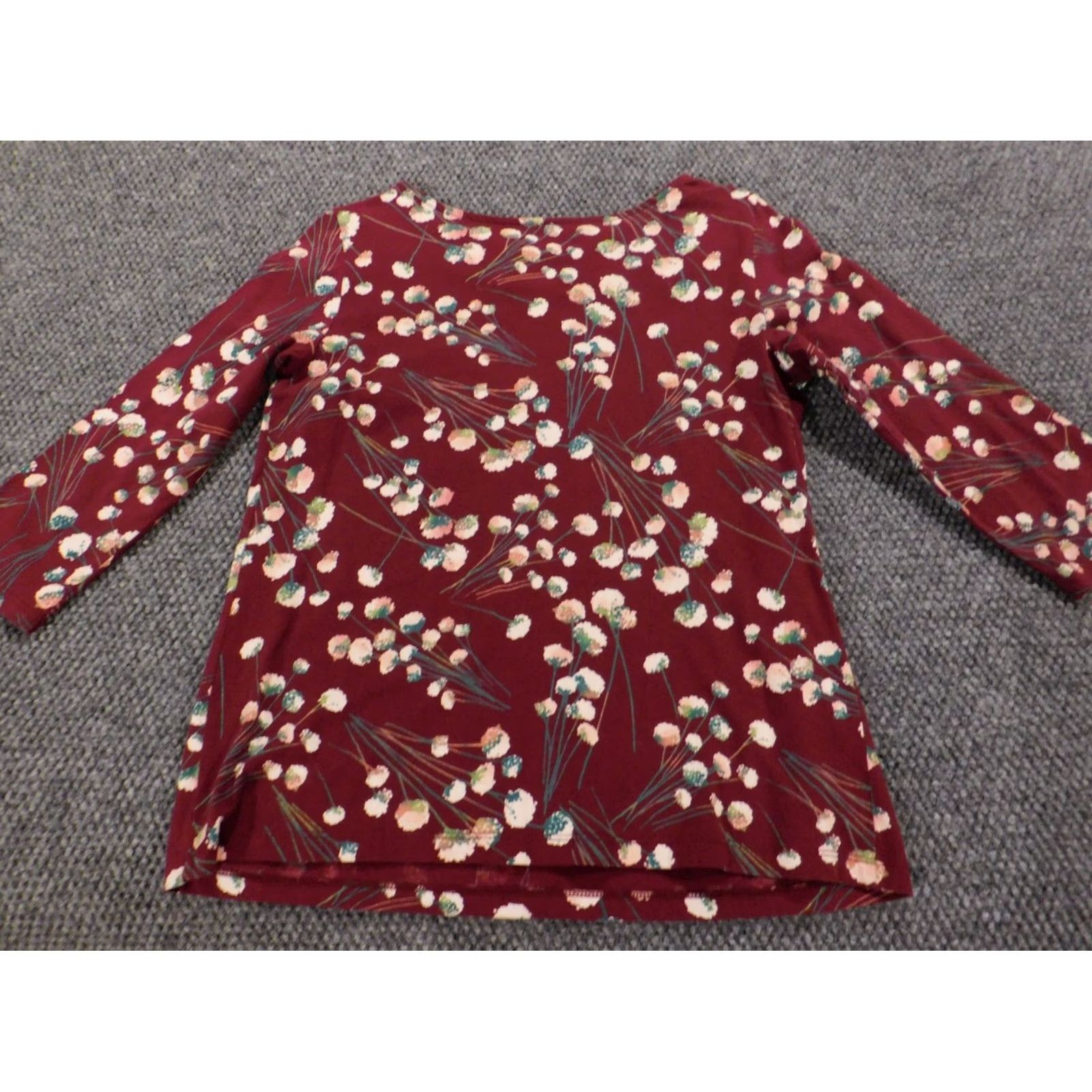 Vintage St.Johns Bay Blouse Womens Medium Red Floral Button Collared Pullover Cotton Rayon Stretch Casual Shirt Regular M Womens Size M / US 6-8 / IT 42-44 - 7 Thumbnail