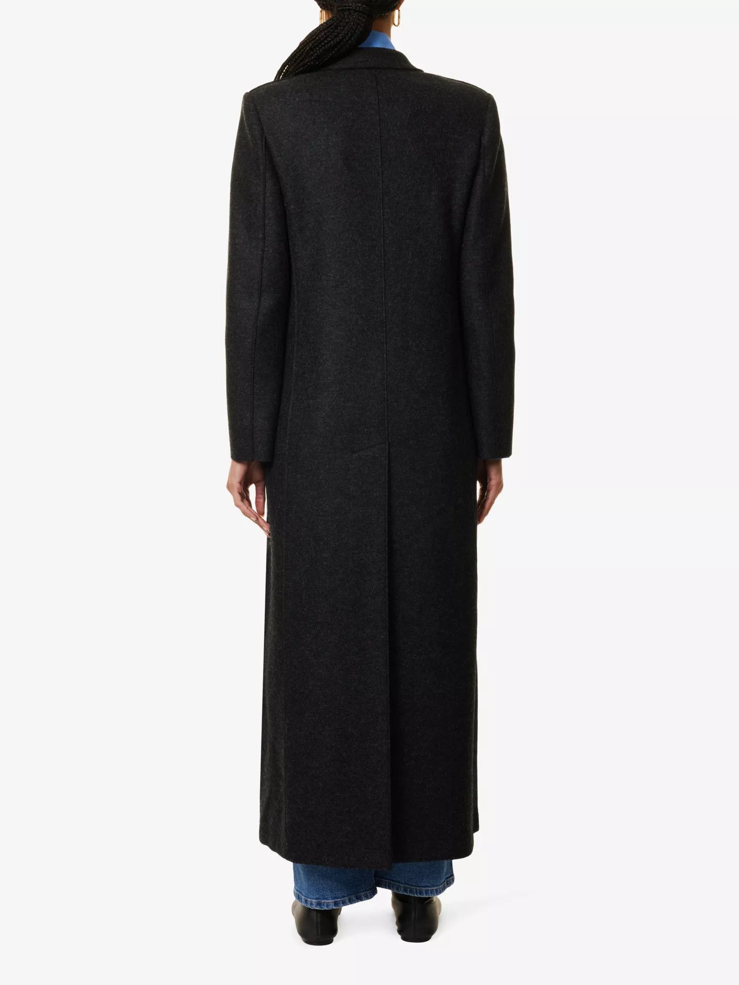 Harris Wharf London o1s22i1n1024 Double-Breasted Pressed Wool Coat in Dark Grey Size S / US 4 / IT 40 - 4 Thumbnail