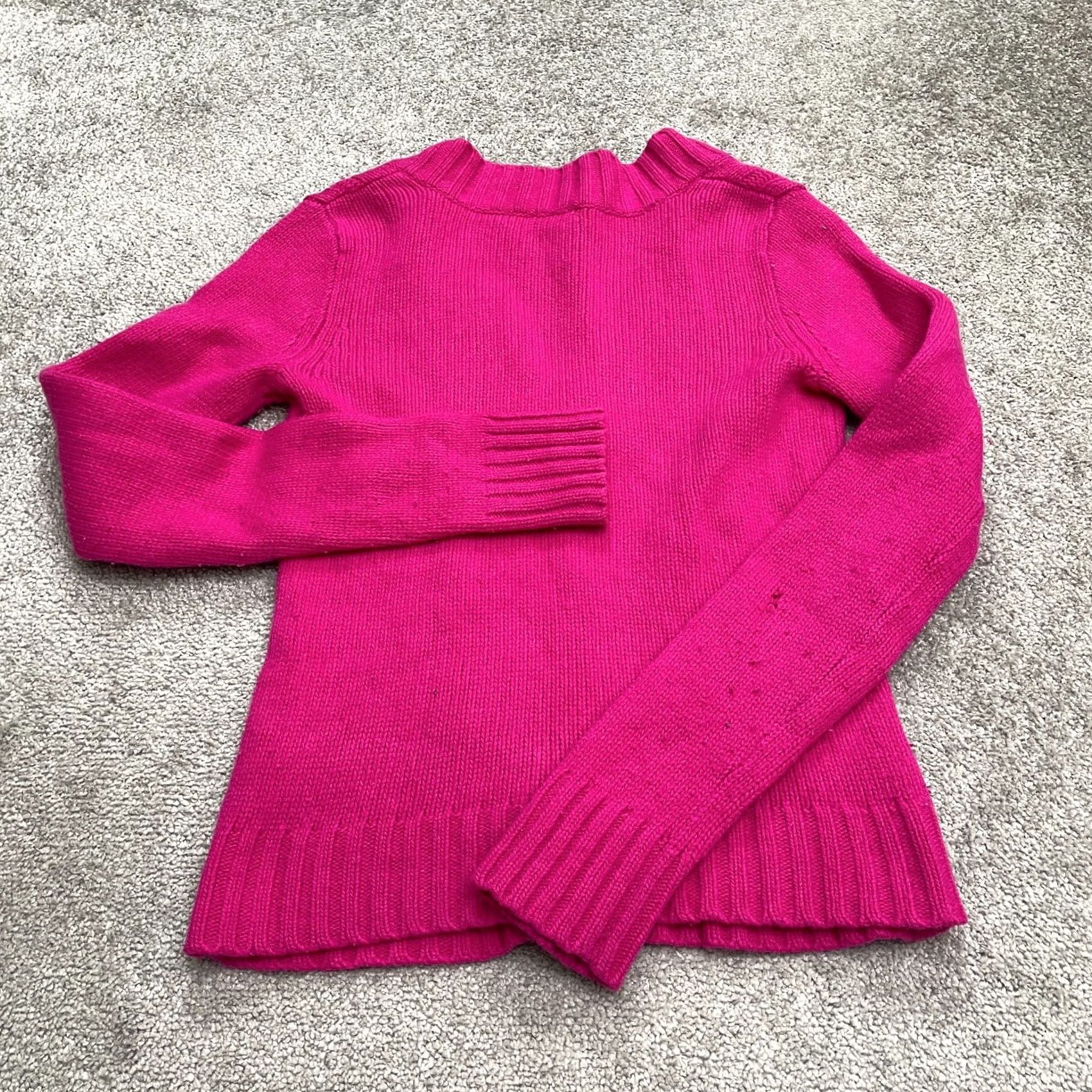 J.Crew J. Crew Wool Cashmere Cable Knit Sweater Womens Small Pink V-Neck Pullover Size S / US 4 / IT 40 - 2 Thumbnail
