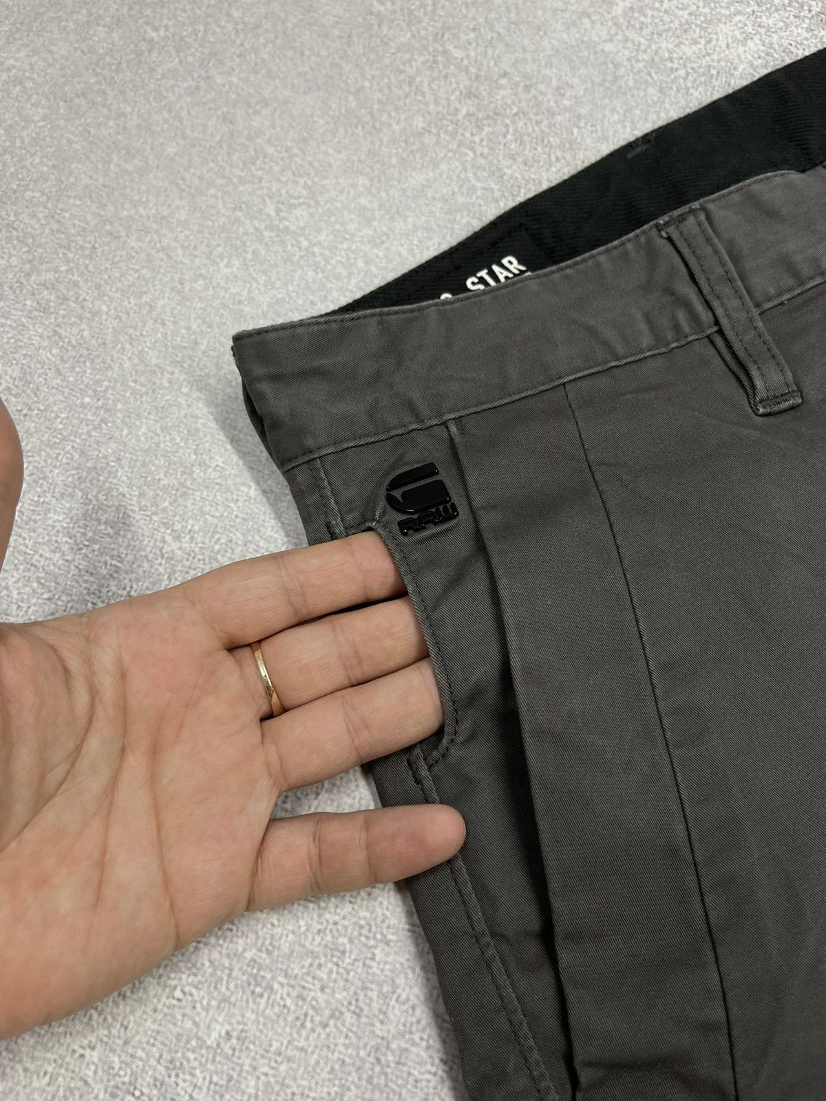 G-Star Mens G Star Raw Bronson Slim Chino Pants Grey Y2K Size M Size US 32 / EU 48 - 5 Thumbnail