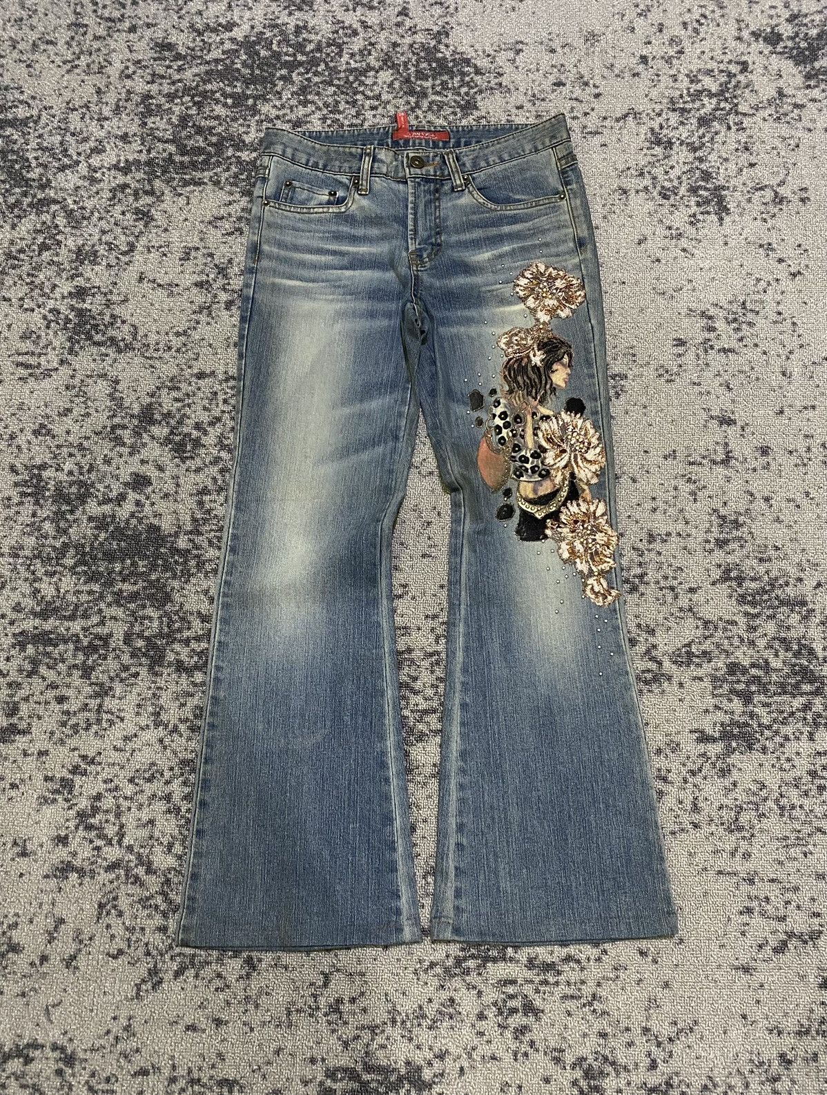 Hysteric Glamour × If Six Was Nine Y2k Tantra ifsixwasnine sukajan flare jeans Size 28" / US 6 / IT 42 - 1 Thumbnail