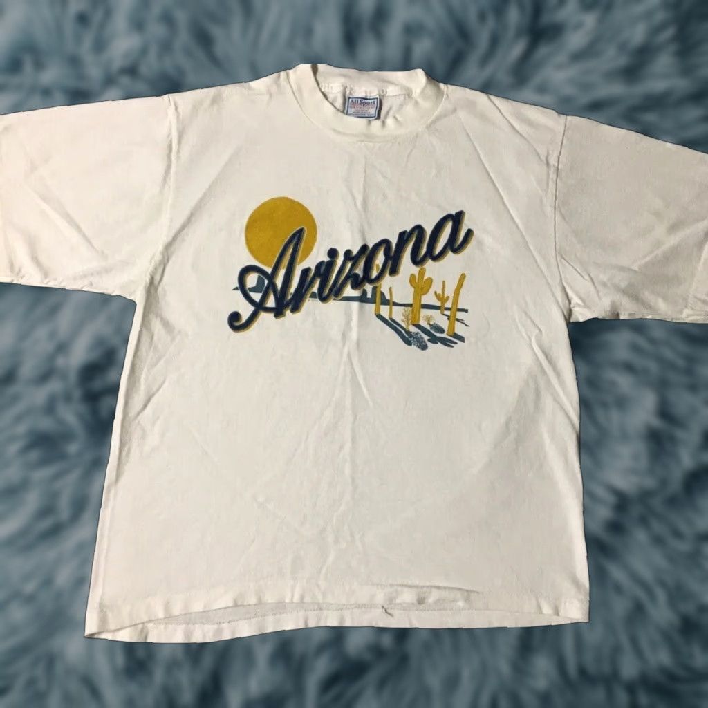 Vintage VINTAGE Arizona Spellout Shirt S USA Nature Cactus College ASU Biker Grunge 80s 90s USA Shirt Mens White Short Sleeve T-Shirt Size US S / EU 44-46 / 1 - 1 Thumbnail