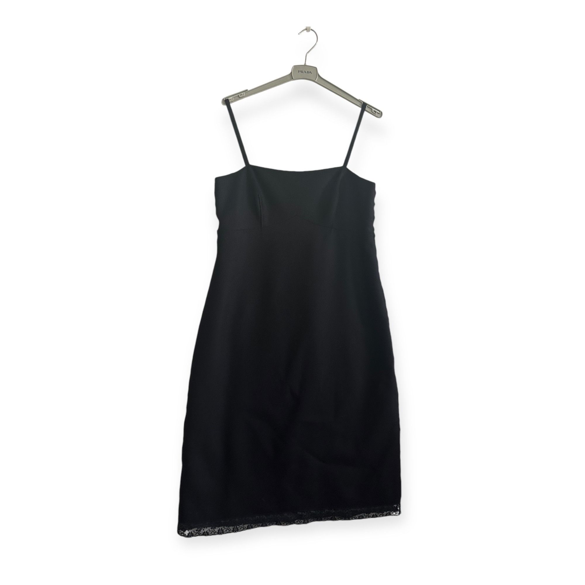 Prada Prada Archival F/W 2005 Runway Opening Look Black Wool Lace Size L / US 10 / IT 46 - 1 Thumbnail