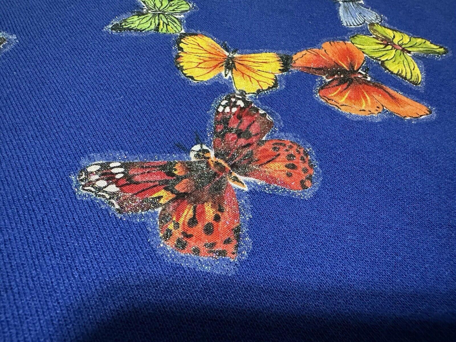 Designer Vintage Butterfly Sweatshirt Crewneck Blue Adult Large Size L / US 10 / IT 46 - 10 Thumbnail