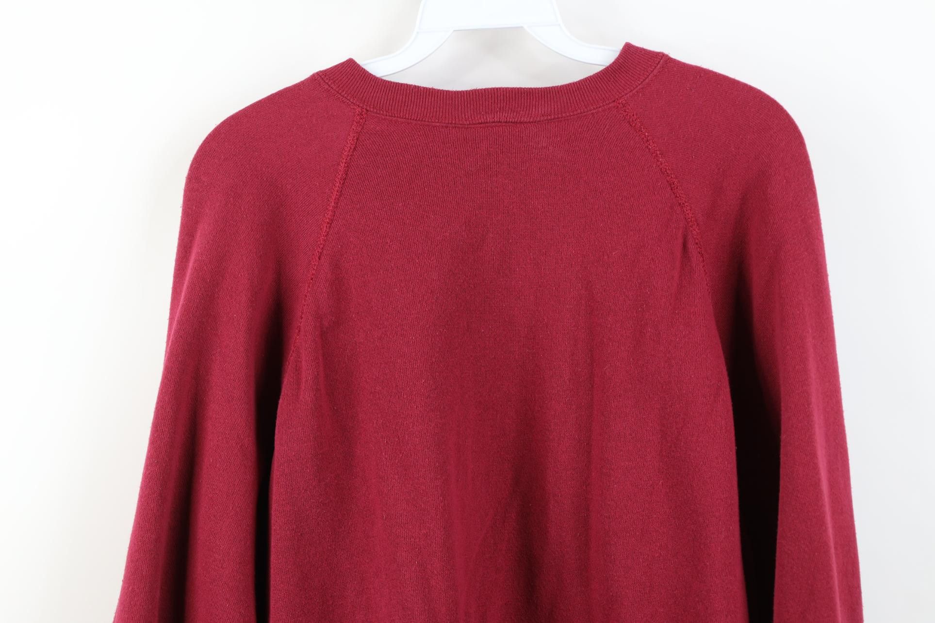 Vintage Vintage 90s Streetwear Raglan Crewneck Sweatshirt Red USA Size US L / EU 52-54 / 3 - 11 Thumbnail