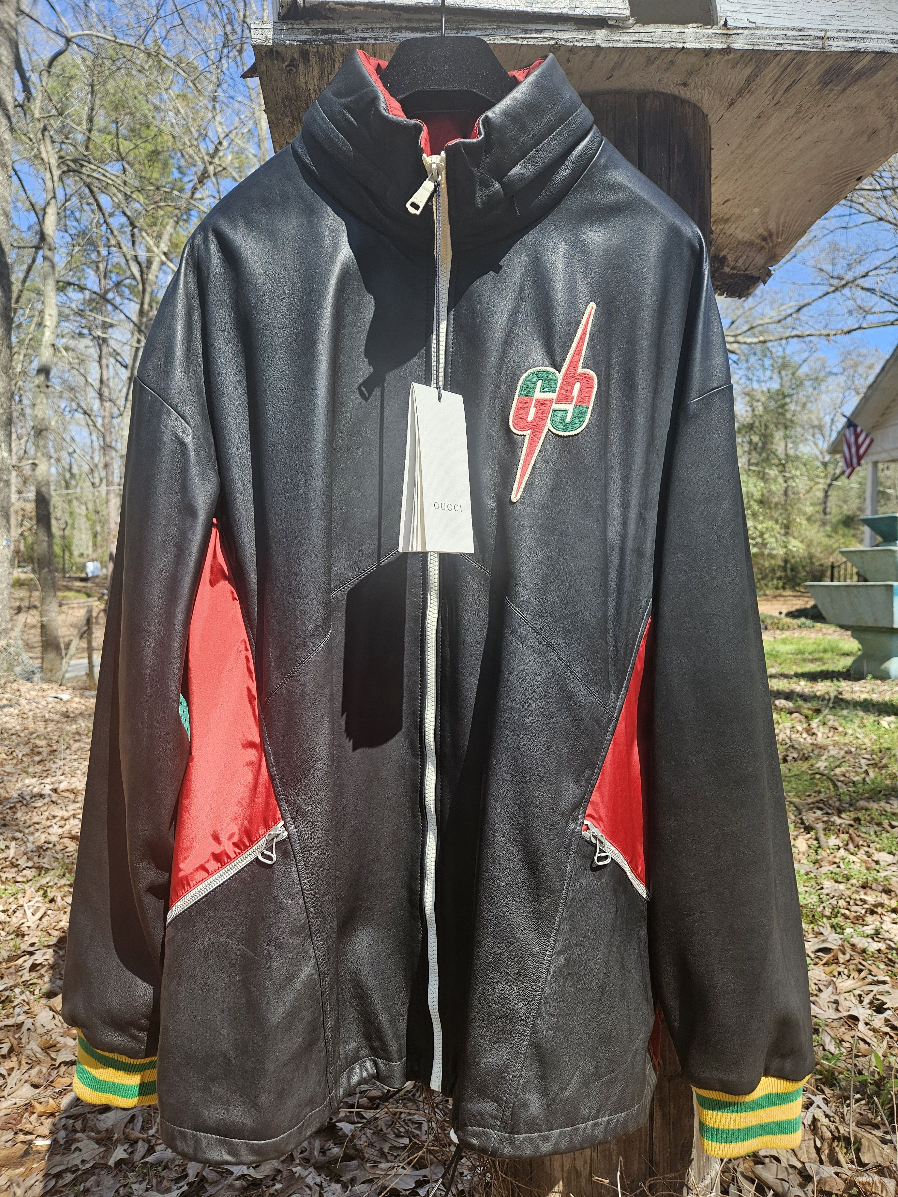 Gucci Gucci Lamb Leather GG Blade Windbreaker Jacket Size US L / EU 52-54 / 3 - 1 Thumbnail