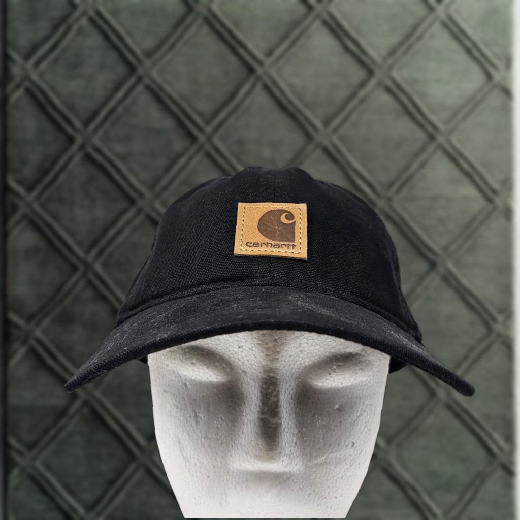 Carhartt Carhartt Hat Cap Strap Back Black Canvas Patch Mens Workwear Embroidered Logo Cap Size ONE SIZE - 1 Thumbnail