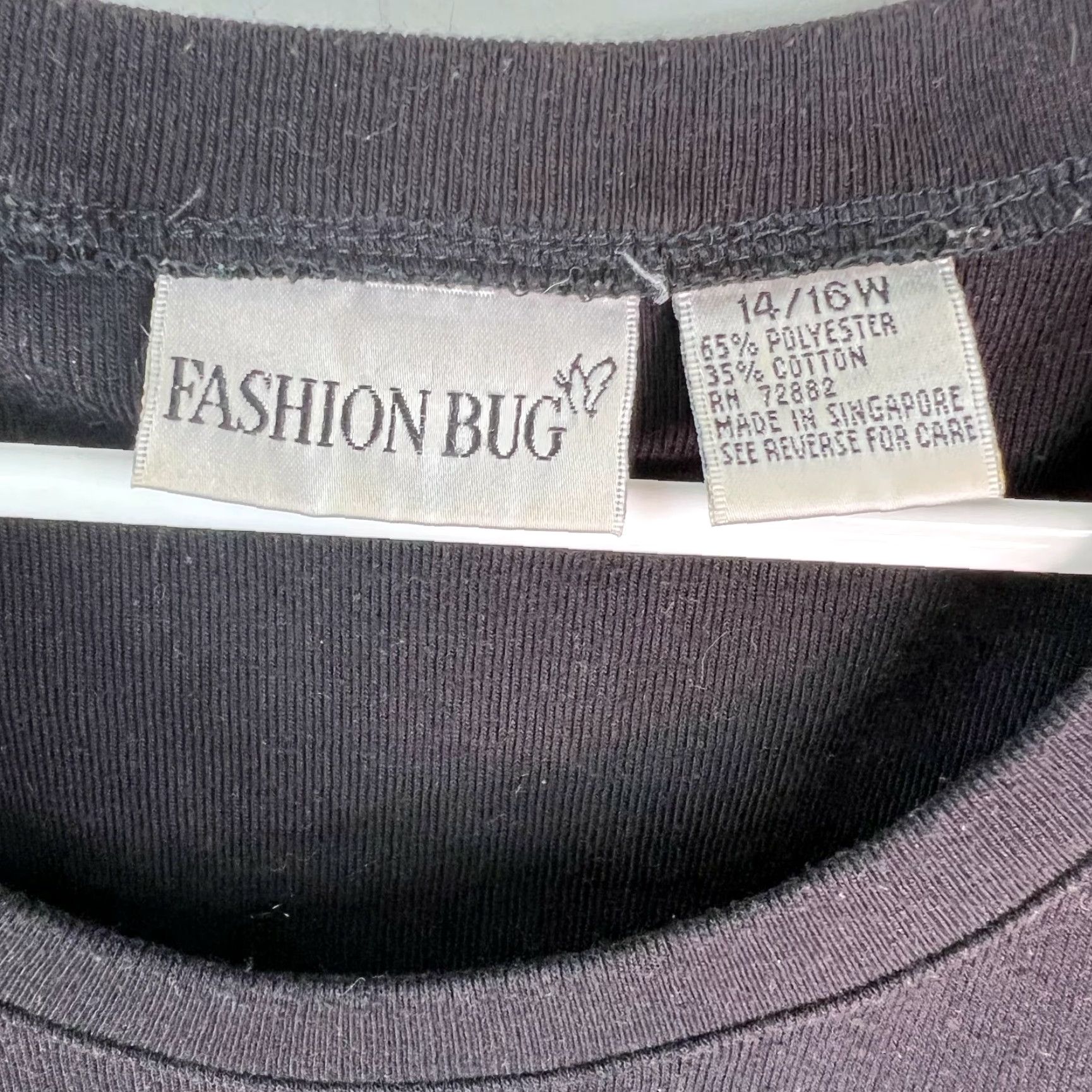 Vintage Fashion Bug T-Shirt Womens Black 14W Short Sleeves Round Neck Plus Size 14W Womens Casual Shirt Mens? Size XL / US 12-14 / IT 48-50 - 3 Thumbnail