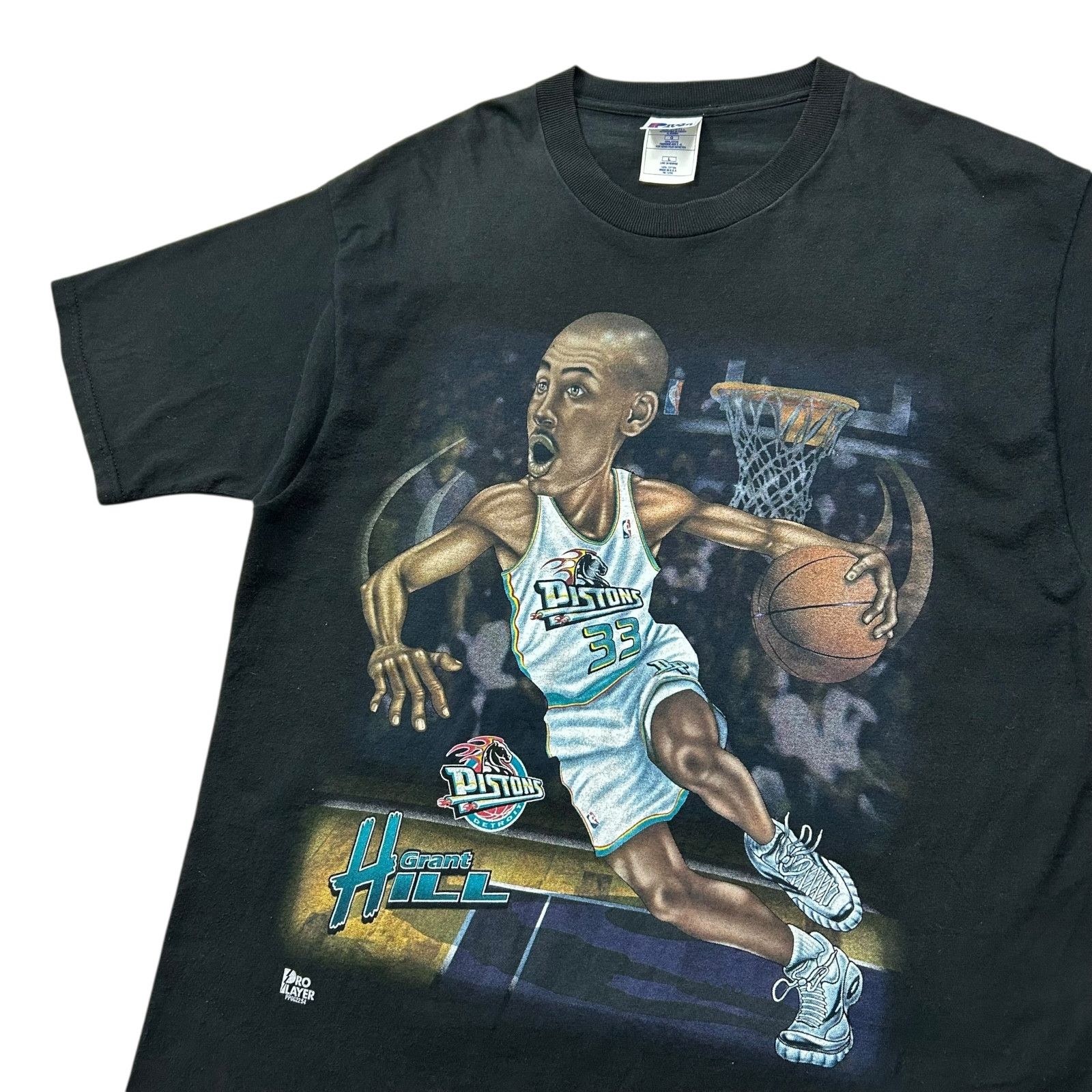 NBA VTG 90s HILL DETROIT PISTONS PRO PLAYER CARICATURE T-SHIRT Size US L / EU 52-54 / 3 - 2 Thumbnail