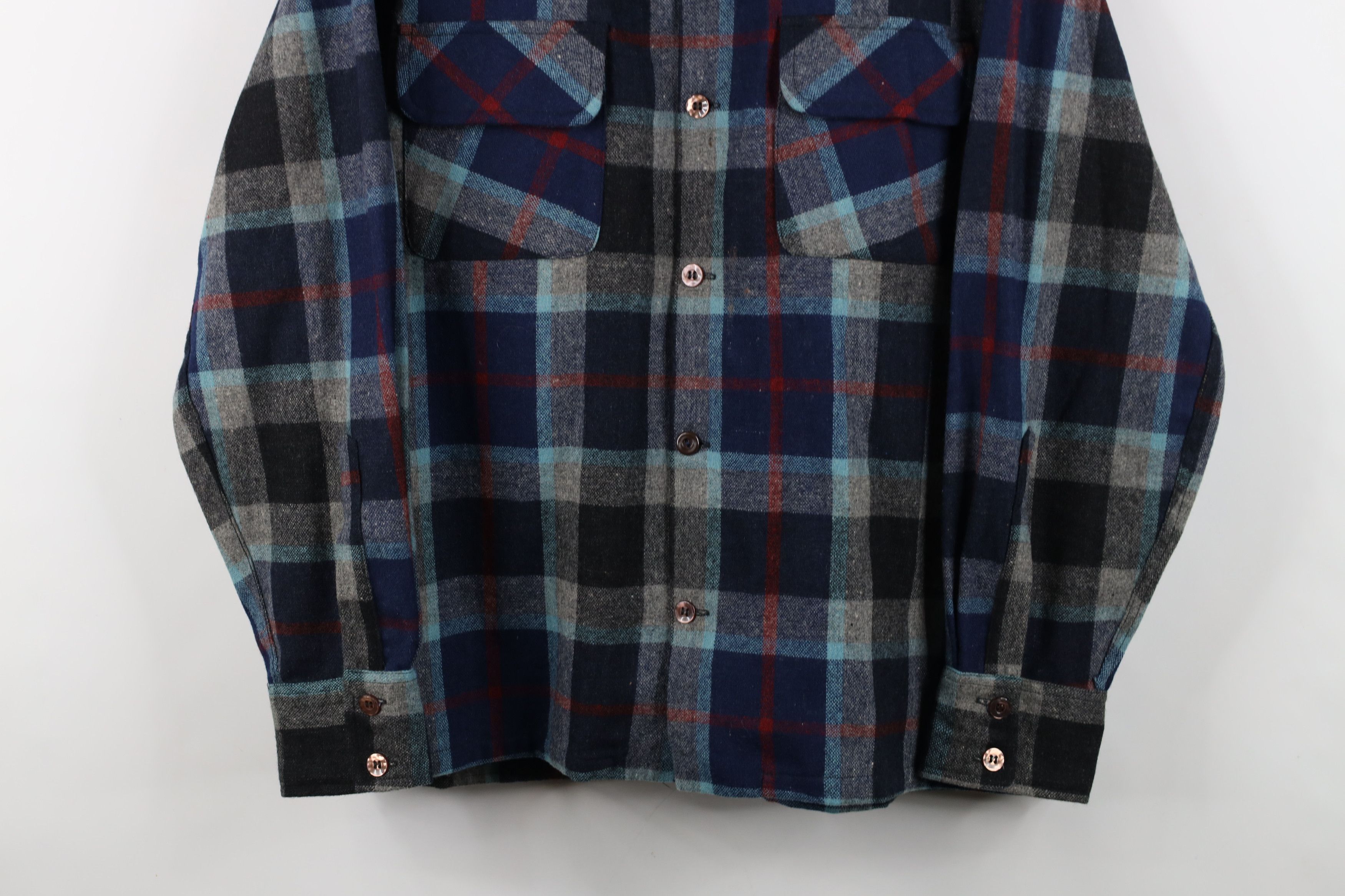 Vintage Vintage 60s 70s Streetwear Collar Board Button Shirt Plaid Size US L / EU 52-54 / 3 - 3 Thumbnail