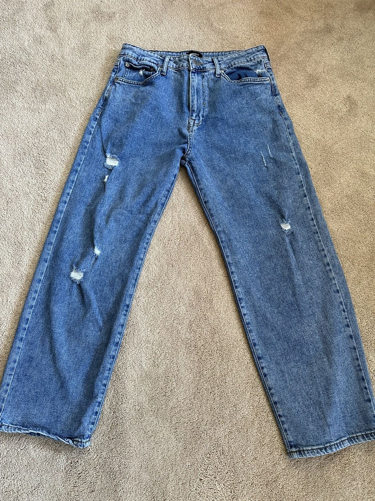 Forever 21 Blue Loose Straight Jeans Size US 31 - 1 Thumbnail