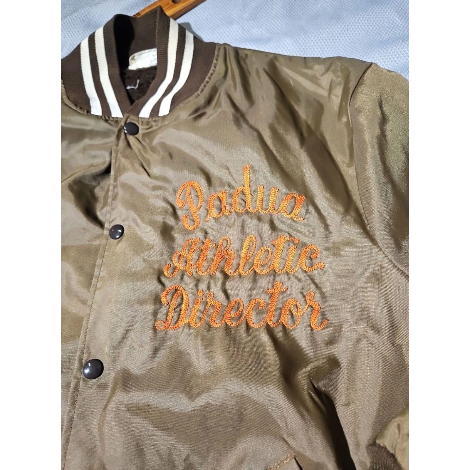 Holloway VINTAGE Holloway Varsity Jacket Adult 2XL Brown Bomber Snap Button Preppy Jacket Mens Size US XXL / EU 58 / 5 - 5 Thumbnail