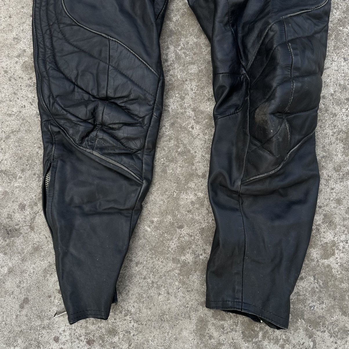 Japanese Brand Vintage Japanese Style Leather Moto Pants Y2K 90s Crazy Size US 28 / EU 44 - 3 Thumbnail