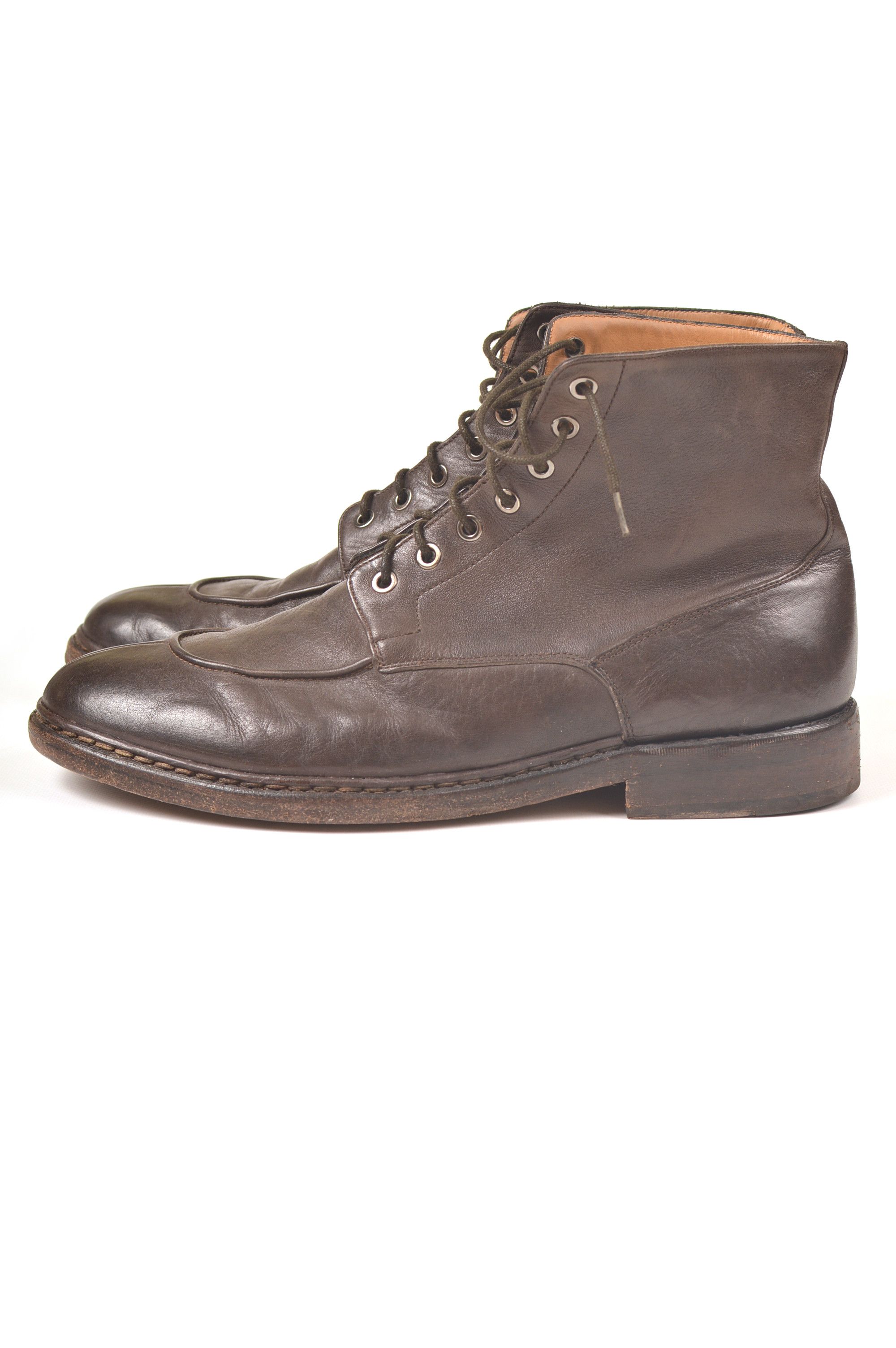 Barracuda Barracuda Brown Leather Combat Boots Size US 12 / EU 45 - 1 Thumbnail